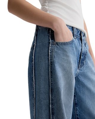 Adria Colorblock Low Rise Wide Leg Jeans in Socialite