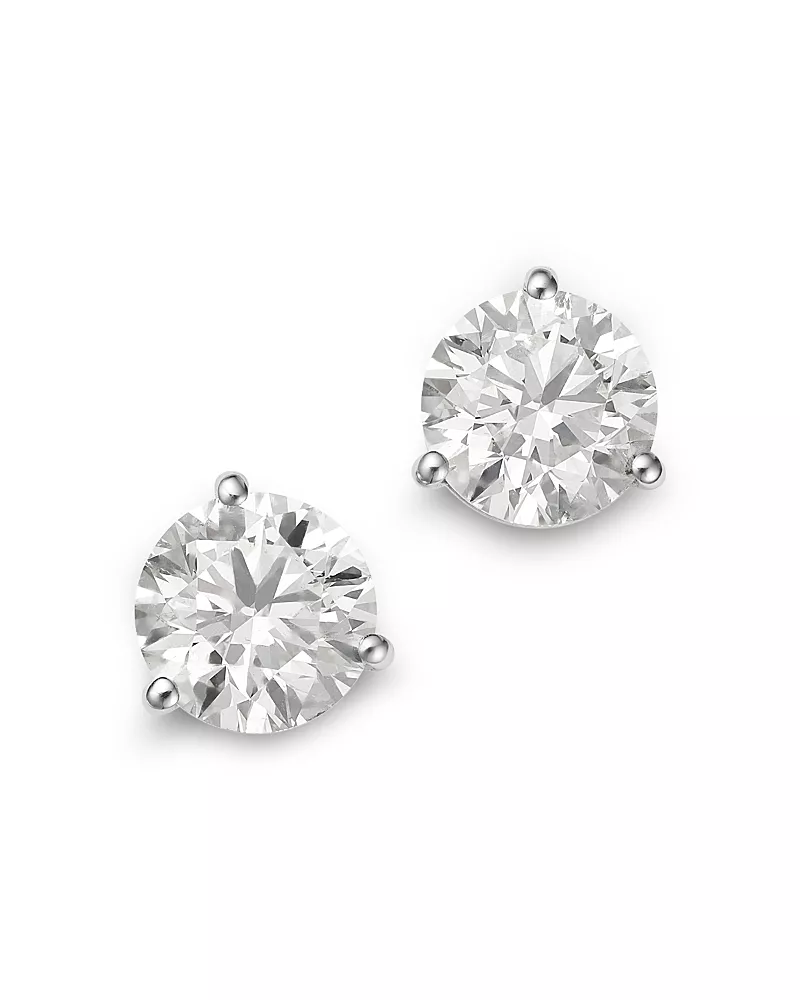 Bloomingdale's Fine Collection Certified Diamond Stud Earrings in 14K White Gold, 2.40 tcw