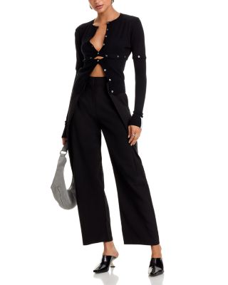 Multi Button Crewneck Cardigan Sweater