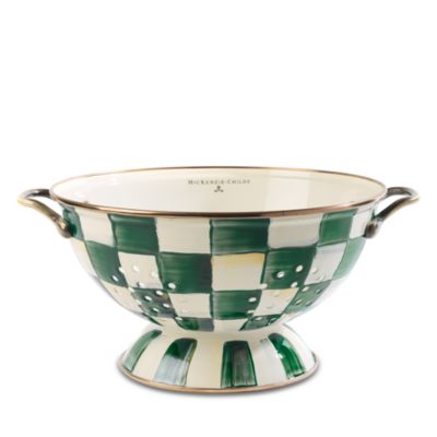 Emerald Check Large Colander