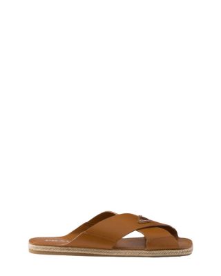 Men's Crisscross Leather Slides