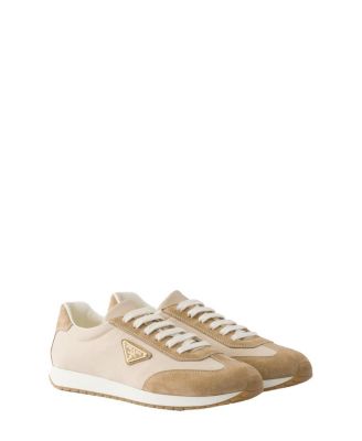 Men's Drill Fabric and Suede Sneakers