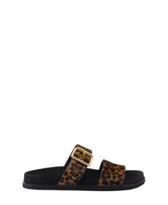 Women's Printed Leather Slides