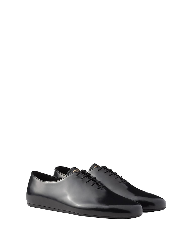Prada Men's Brushed Leather Lace-up Shoes