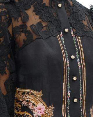 Lace Mixed Media Mini Dress