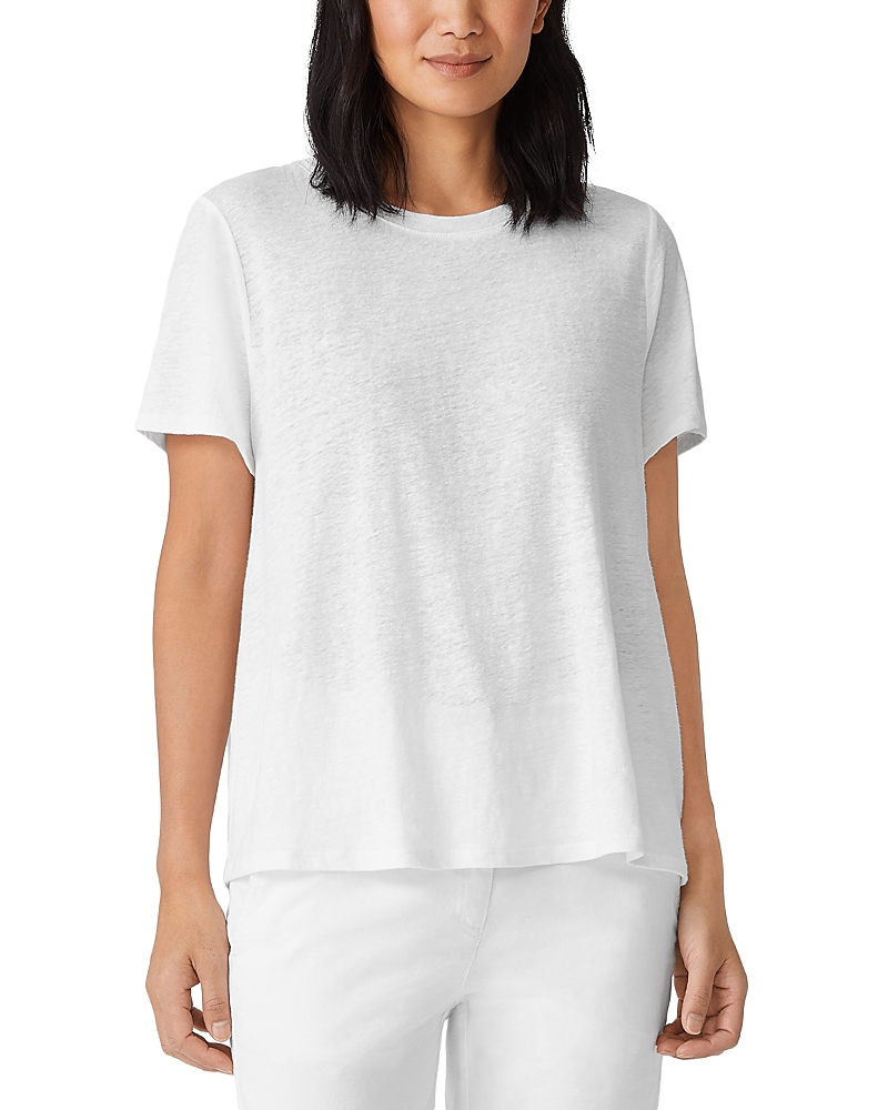 Eileen Fisher Linen Crewneck Short Sleeve Tee