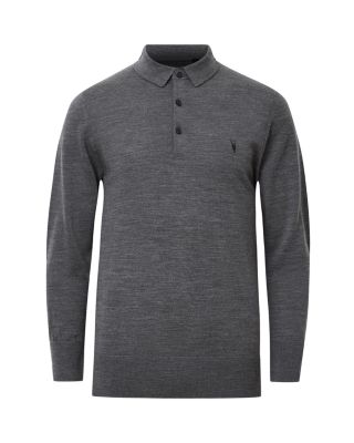 Mode Regular Fit Merino Wool Long Sleeve Polo Sweater