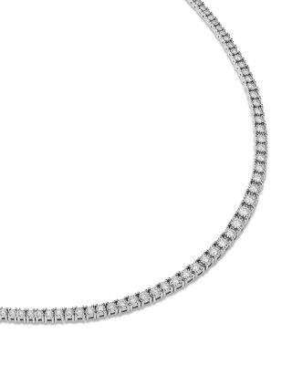 Diamond Graduated Illusion Set Collar Necklace in 14K White Gold, 2.0 tcw
