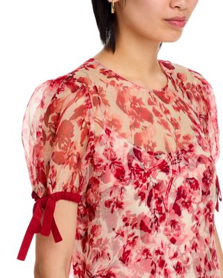 Floral Ribbons Junette Silk Dress