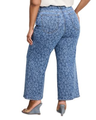 Good Waist Cropped Palazzo Jeans in Hibiscus Bloom