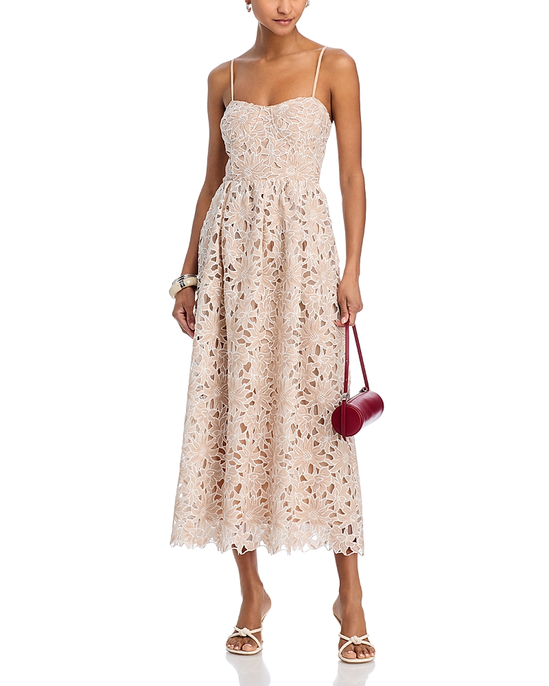 AQUA LACE MIDI DRESS - EXCLUSIVE