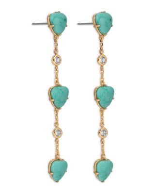 Turquoise Solstice Turquoise & Cubic Zirconia Linear Drop Earrings