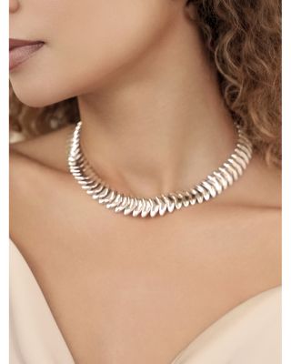 Metal Moderna Choker Necklace, 13"-16" 
