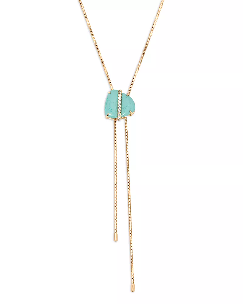 Ettika Turquoise Solstice Turquoise & Cubic Zirconia Lariat Necklace, 33