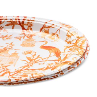 Cranes Persimmon Paper Dinner Plates, 8 Pack