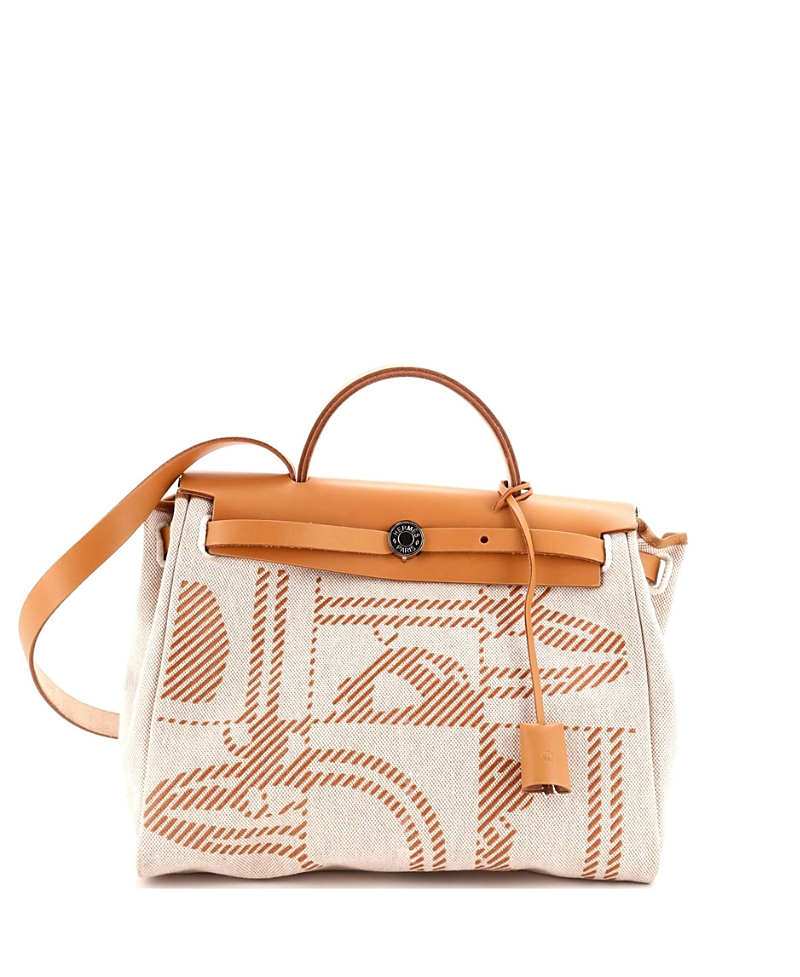 Pre-owned Pre-owned Hermes Hermes 31 Herbag Zip Relief Brides De Gala Toile And Leather
