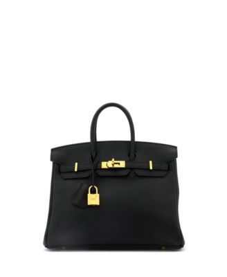 Pre-Owned HERMÈS - Birkin 25 Handbag Black Swift with Gold Hardware