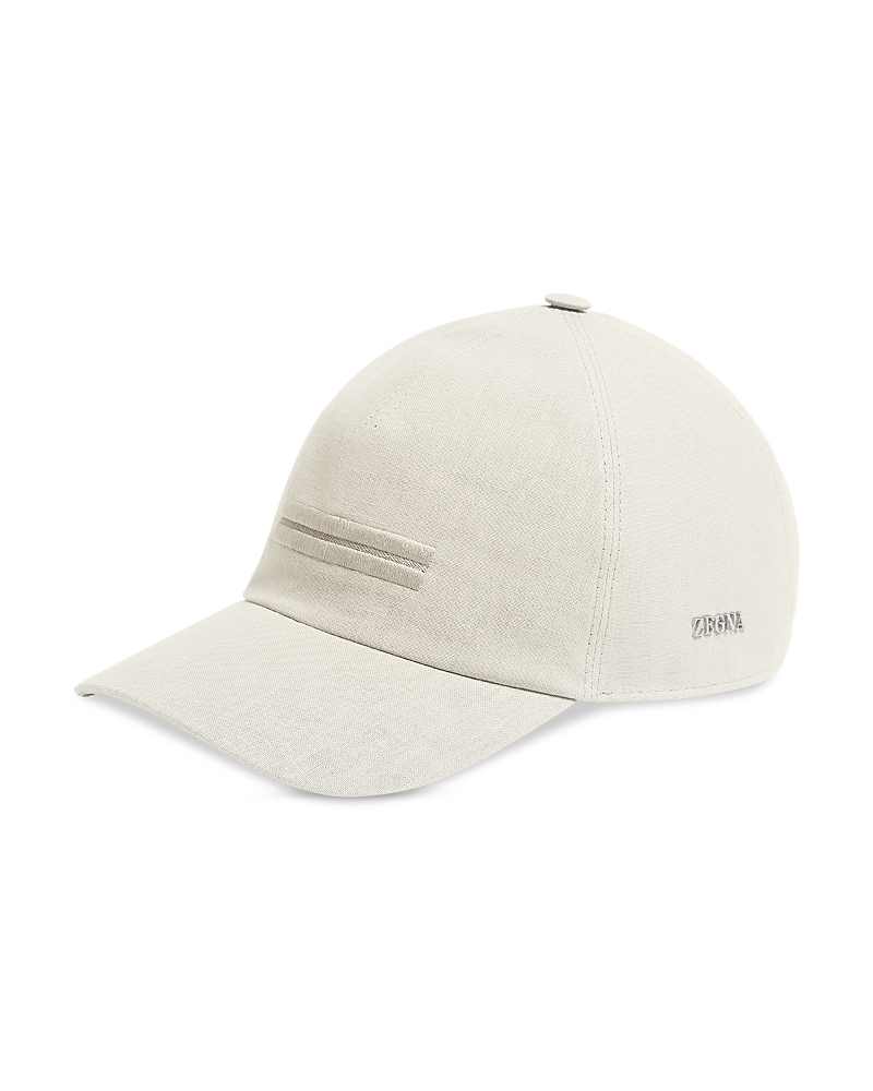 Zegna Oasi Lino Baseball Cap In White