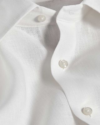 Trim Fit Linen Solid Dress Shirt