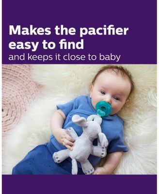 Soothie and Soothie Snuggle Pacifier Holder with Detachable Elephant Pacifier, 4 Pack