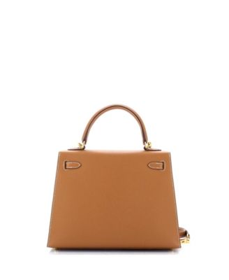 Kelly 25 Handbag Brown Epsom with Gold Hardware
