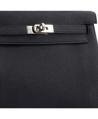 Kelly 25 Handbag Black Togo with Palladium Hardware
