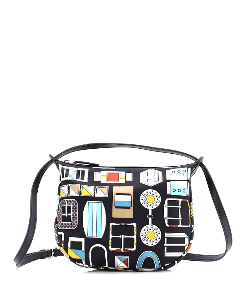 PRE-OWNED HERMES PRE-OWNED HERMES SURSOIE TO GO POUCH PRINTED SILK AND LEATHER