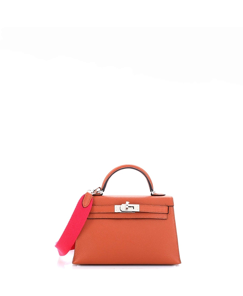 Pre-owned Pre-owned Hermes Hermes 20 Kelly Mini Ii Amazone Handbag Brown Chevre Mysore With Palladium Hardware