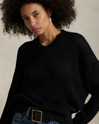 Linen Cotton V-Neck Sweater