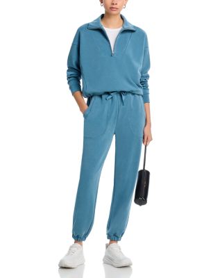 Sand Wash Funnel Neck Half Zip Sweatshirt