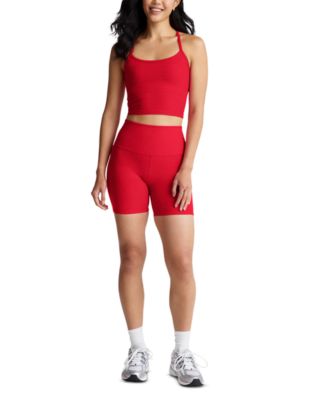 Spacedye Slim Racerback Cropped Tank in Candy Apple