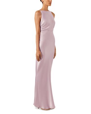 La Lune High Neck Ruched Gown