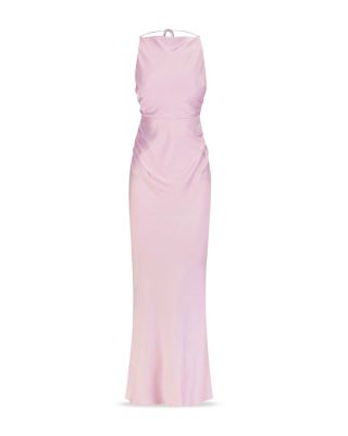La Lune High Neck Ruched Gown