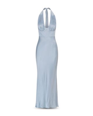 La Lune Plunged Halter Dress
