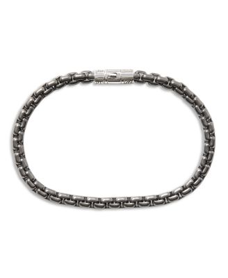Sterling Silver With Black Rhodium Classic Chain Bracelet
