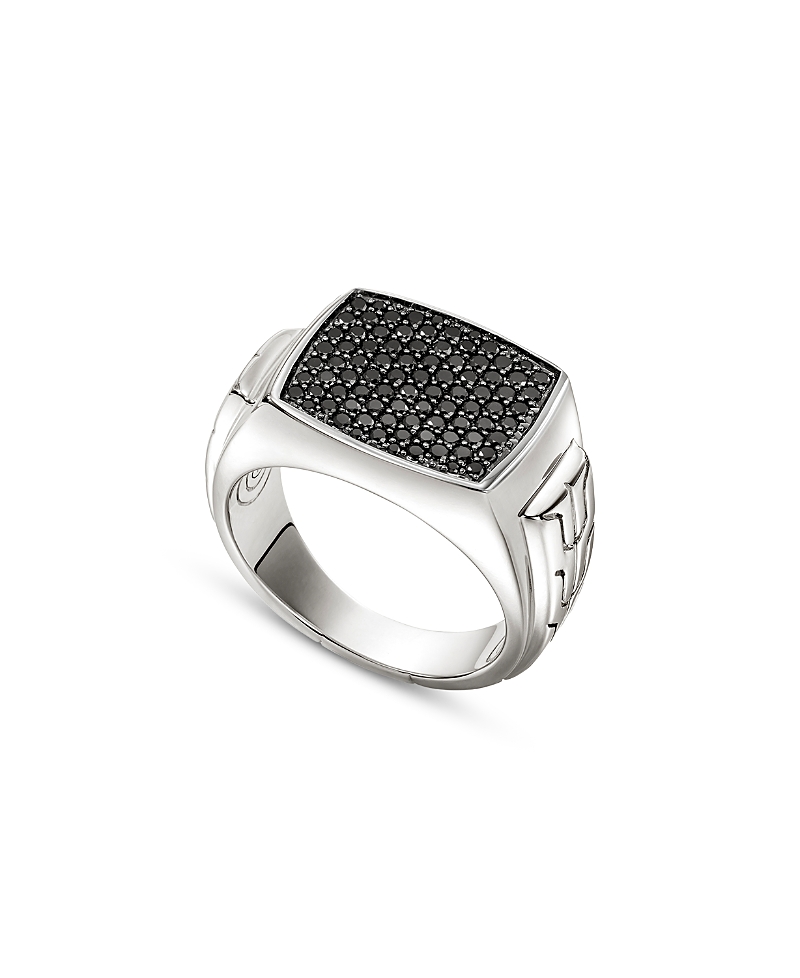 John Hardy Men’s Sterling Silver Id Black Sapphire Pave Signet Ring