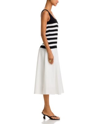 Stripe Mixed Media Dress - Exclusive