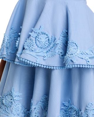 Pearl Floral Applique Mini Dress - Exclusive