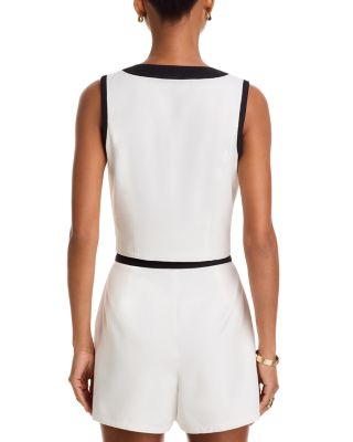 Contrast Trim Sleeveless Top & Skort - Exclusive  