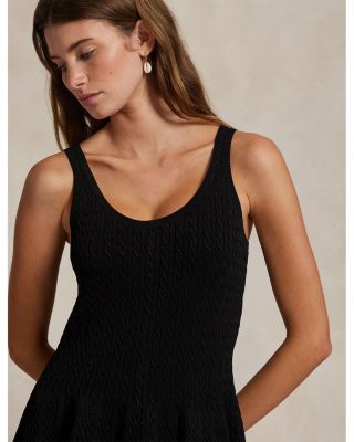 Cable Knit Sleeveless Sweater Dress