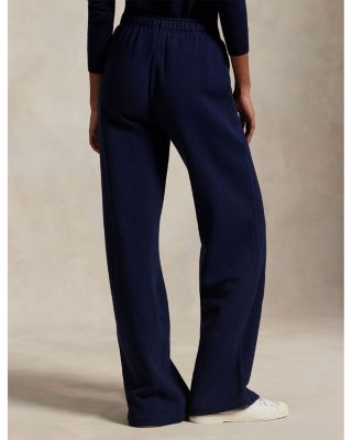 Drawstring Fleece Wide Leg Sweatpants