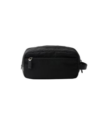Re-Nylon and Saffiano Leather Travel Pouch