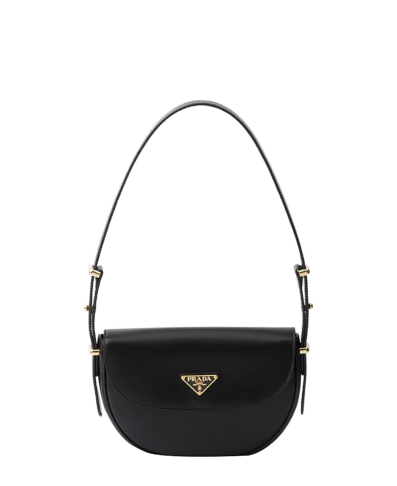 Prada Arque Leather Shoulder Bag With Flap