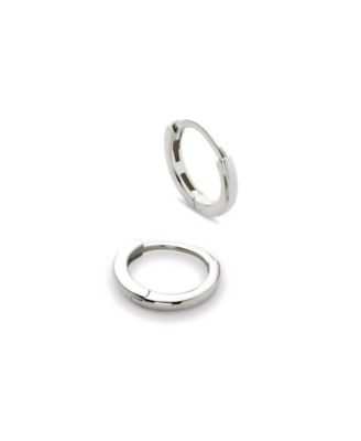 White Gold Huggie Hoop Earrings