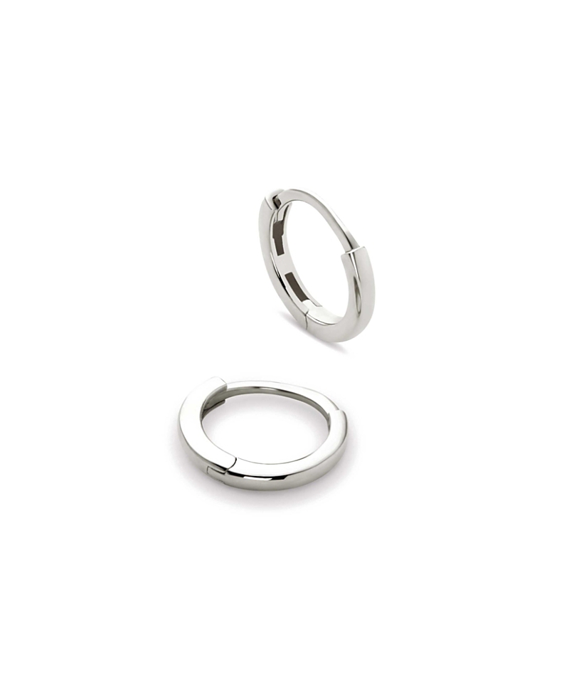 Ana Luisa White Gold Huggie Hoop Earrings