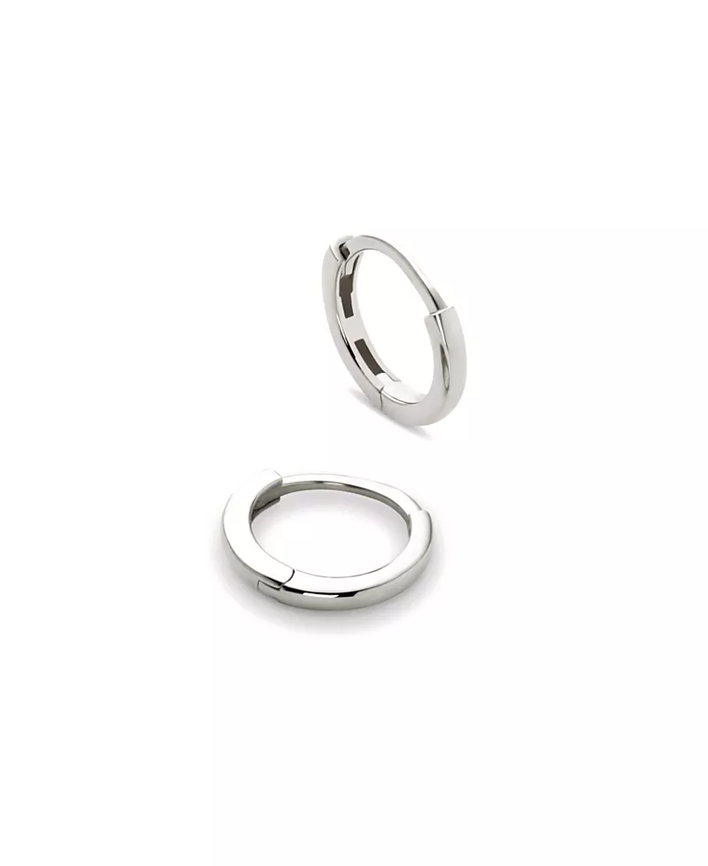 Ana Luisa White Gold Huggie Hoop Earrings