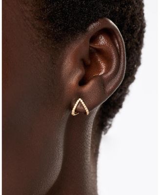 Solid Yellow Gold - Lab Grown Diamond Velora Huggie Studs