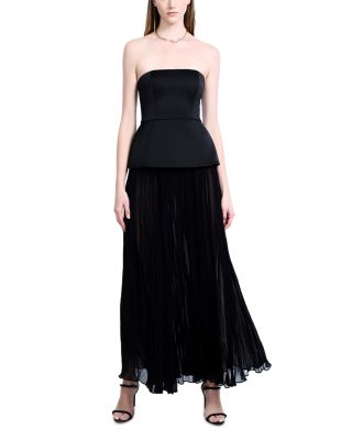 Strapless Peplum Gown