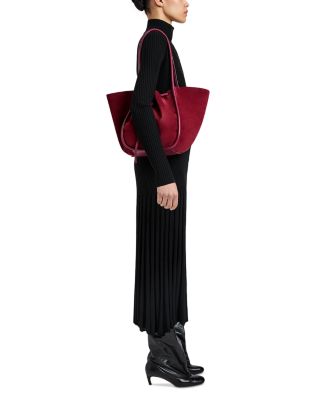 Large Ruched Tote in Suede