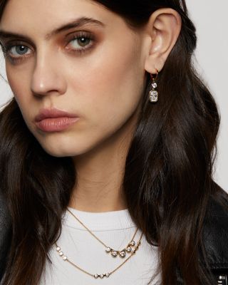 Bklyn Cubic Zirconia Double Stone Drop Earrings